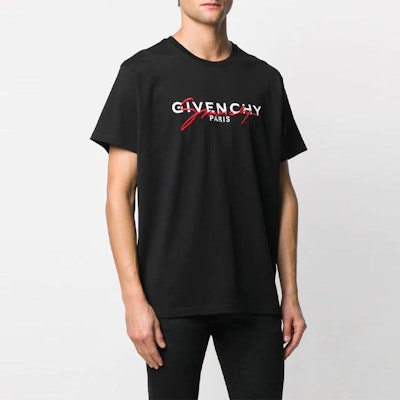 ジバンシィ ブラック ロゴ Tシャツ BM70UK3002-009 Details for ジバンシィ ブラック ロゴ Tシャツ BM70UK3002-009