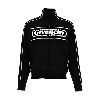 Givenchy Black Loose-Fit Sweatshirt with Zipper and Logo Print BMJ0LN3YFU-001