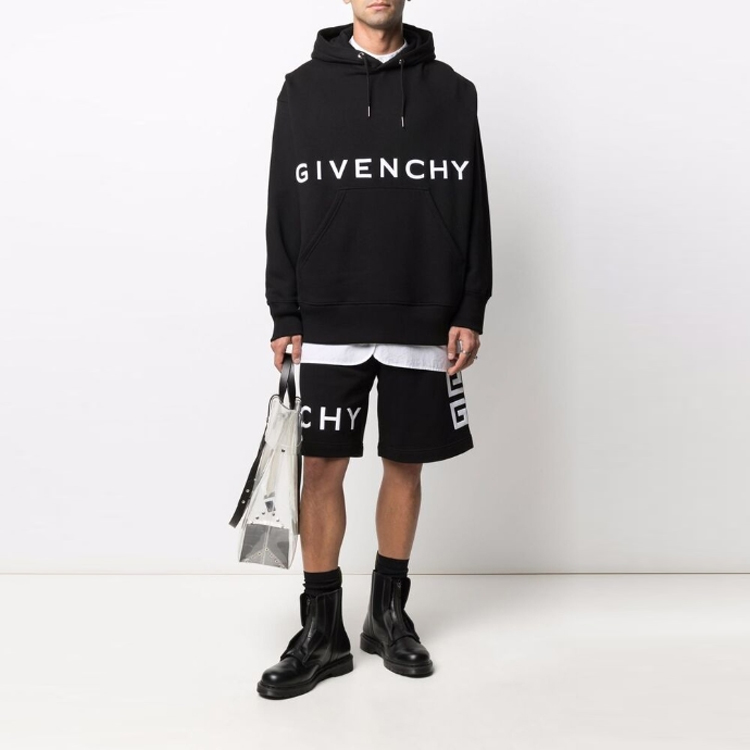 Purchase GIVENCHY Hoodie Hitam Longgar dengan Rekaan Logo Huruf. BMJ0C93Y69-001