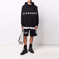 Purchase GIVENCHY Black Loose Fit Hoodie with Letter Logo Design. BMJ0C93Y69-001