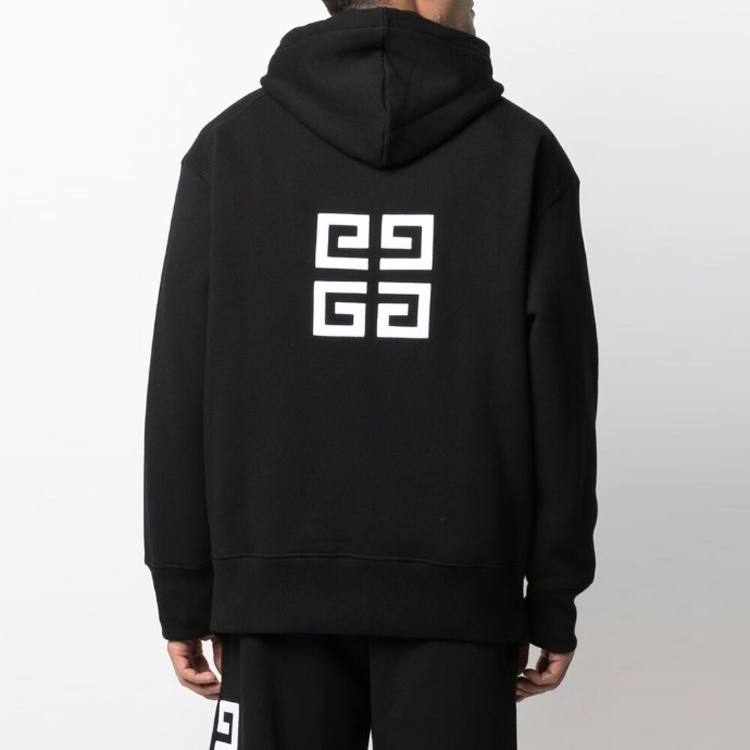 Details for GIVENCHY Hoodie Hitam Longgar dengan Rekaan Logo Huruf. BMJ0C93Y69-001