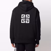 Details for GIVENCHY Black Loose Fit Hoodie with Letter Logo Design. BMJ0C93Y69-001