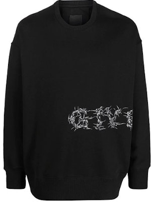 GIVENCHY 黑色寬鬆版長袖金屬線印花上衣 BMJ0D73Y69-001 Order GIVENCHY 黑色寬鬆版長袖金屬線印花上衣 BMJ0D73Y69-001