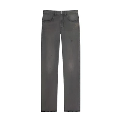 Givenchy Black Mid-Rise Straight-Leg Loose Zipper Jeans for Men. BM50UY5YAG-001