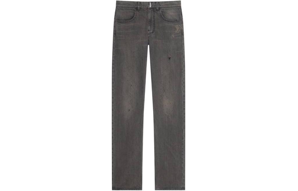 Givenchy Black Mid-Rise Straight-Leg Loose Zipper Jeans for Men. BM50UY5YAG-001 圖 2