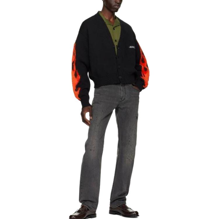 Givenchy Black Mid-Rise Straight-Leg Loose Zipper Jeans for Men. BM50UY5YAG-001 圖 5