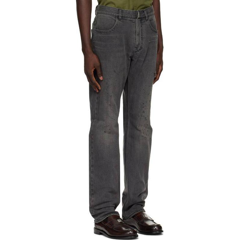 Givenchy Black Mid-Rise Straight-Leg Loose Zipper Jeans for Men. BM50UY5YAG-001 圖 6