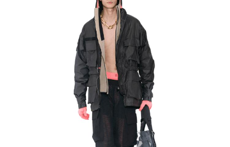 Givenchy Black Multi-Pocket Crinkled Hooded Jacket GM2022111714