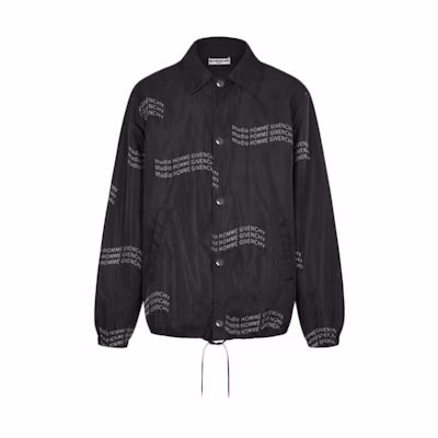 Givenchy Black Nylon Short Logo Jacket BM00C712MB-004