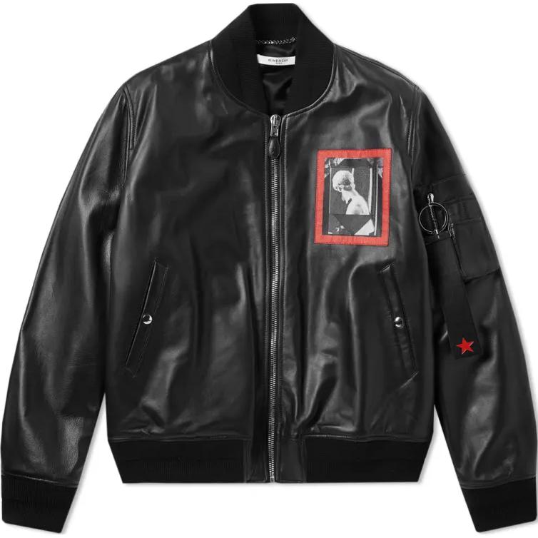Givenchy Black Patch-Embellished Zip-Up Baseball Jacket BM000C600G-001