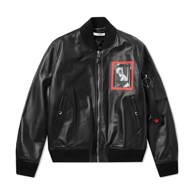 Givenchy Black Patch-Embellished Zip-Up Baseball Jacket BM000C600G-001