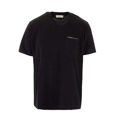 Givenchy Black Pocket Logo Crewneck T-Shirt BM70VA3002-001