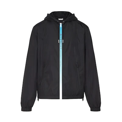 Givenchy Black Printed Nylon Solid Hooded Jacket BM00EZ133T-983