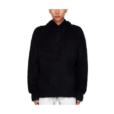 Givenchy Black Pullover Hoodie with Logo Patch Long Sleeves BM90LE4YCU-001