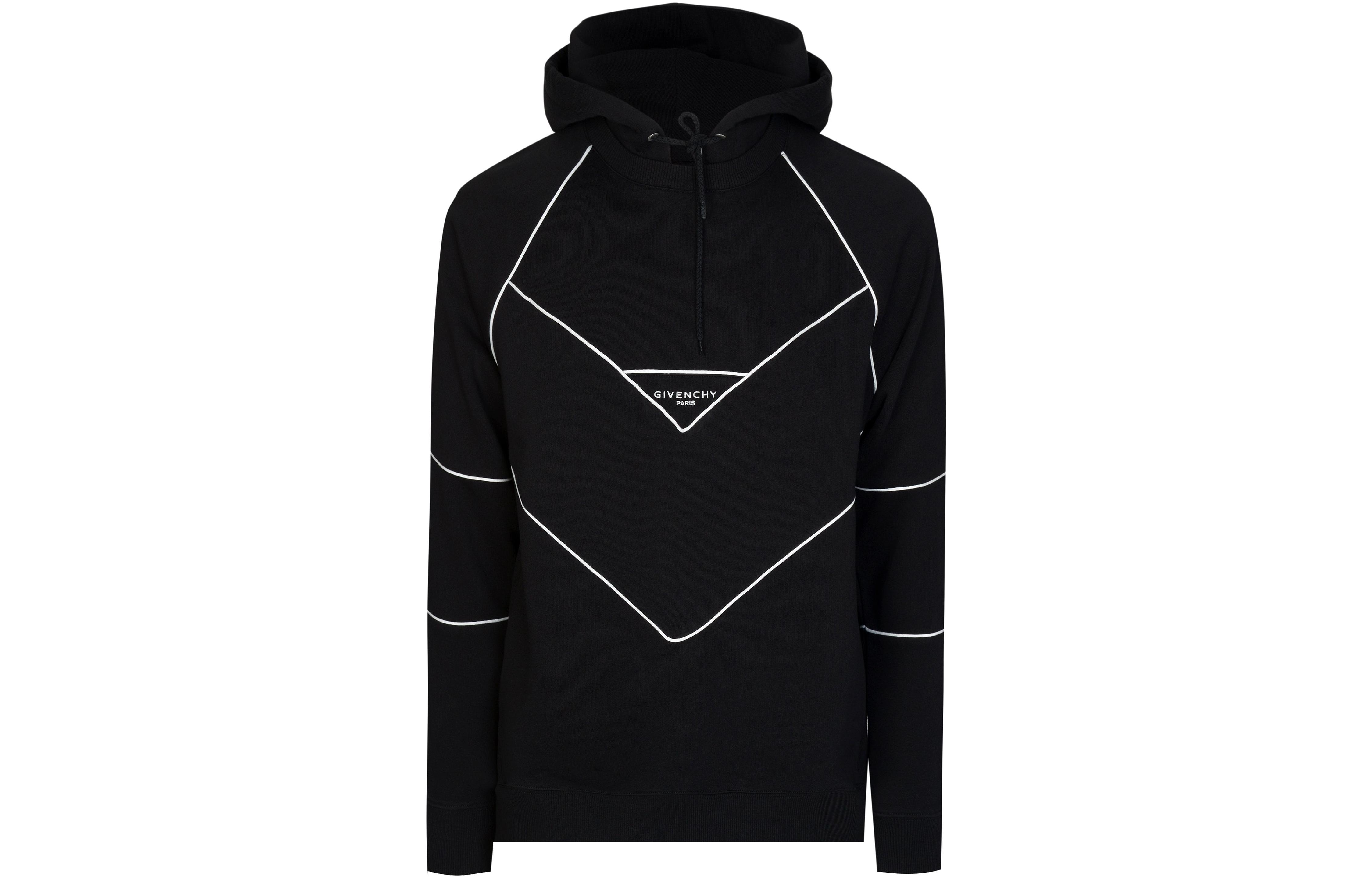 Givenchy Black Pullover Sweatshirt with Line Accents BM70H930AF-001