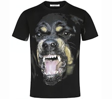 GIVENCHY Black Rottweiler Dog Print Fitted Cotton Tee BM705K3Y1P-001 GIVENCHY Black Rottweiler Dog Print Fitted Cotton Tee BM705K3Y1P-001