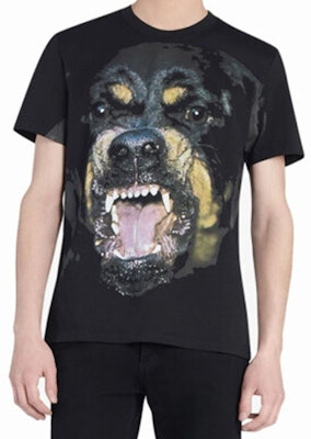 Camiseta Ajustada de Algodón GIVENCHY Negra con Estampado de Perro Rottweiler BM705K3Y1P-001 Shop Camiseta Ajustada de Algodón GIVENCHY Negra con Estampado de Perro Rottweiler BM705K3Y1P-001