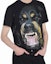 Purchase Camiseta Ajustada de Algodón GIVENCHY Negra con Estampado de Perro Rottweiler BM705K3Y1P-001