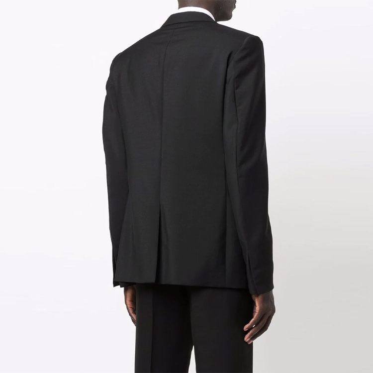 Details for 지방시 블랙 새틴 로고 프린트 블레이저, 노치드 라펠, 롱 슬리브 BM30B1100H-001