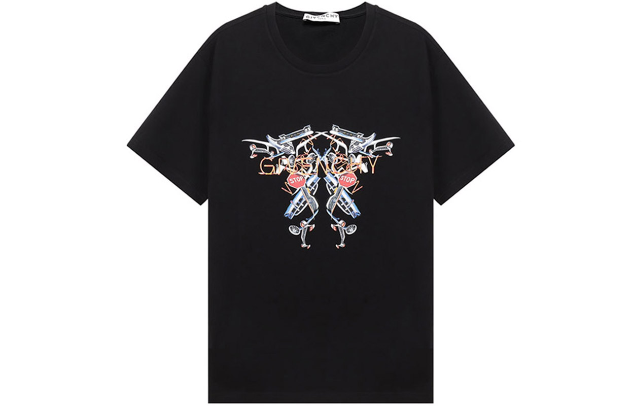 GIVENCHY Black Short Sleeve T-Shirt with Letter Print Design BM710M3002-001 圖 2