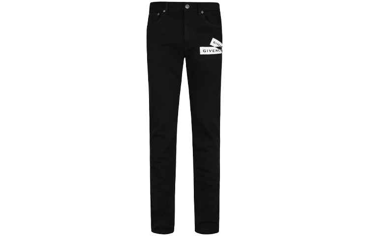 Order GIVENCHY Jeans Hitam Slim Fit Straight-Leg dengan Logo Print. BM50QS5015-001