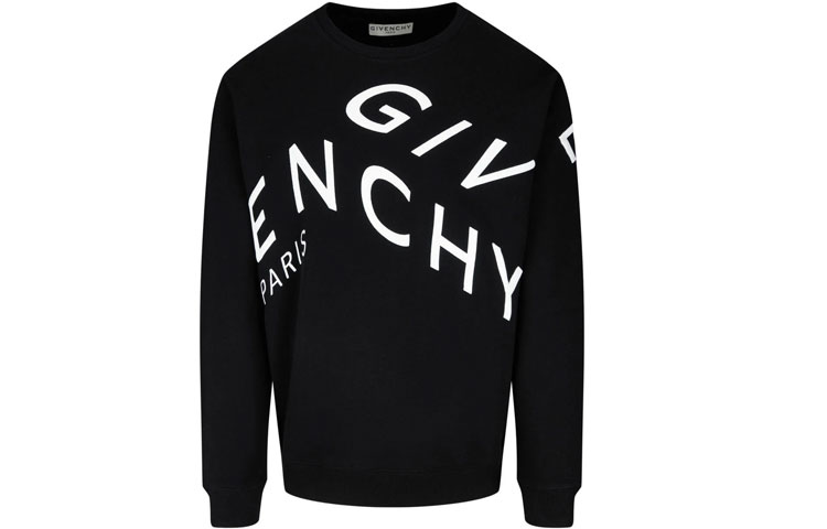 Givenchy Black Solid Color Pullover Sweatshirt BMJ07H30AF-004