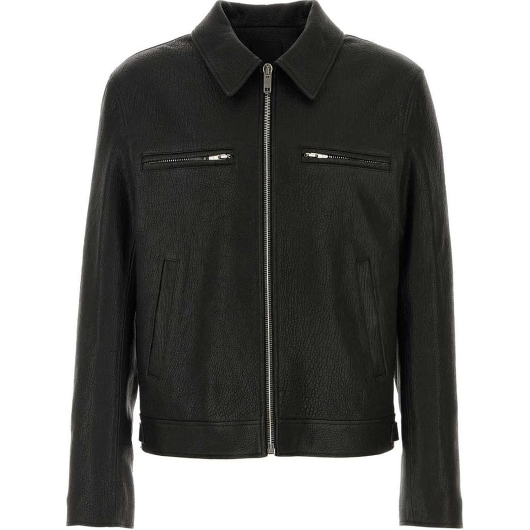 Givenchy Black Solid Color Zip-Up Collared Jacket BM018061MK001