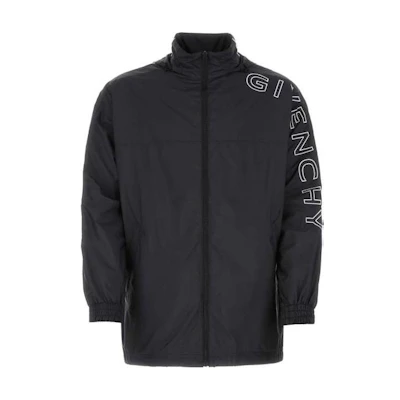 Givenchy Black Solid Color Zip-Up High Collar Jacket BM011R14DG-001