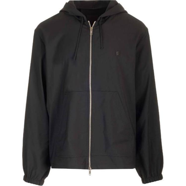 Givenchy Black Solid Full-Zip Hoodie Jacket Long Sleeve BM017T1558-001