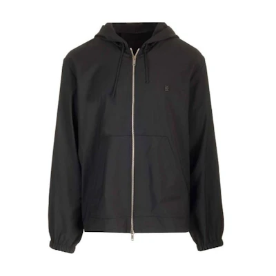 Givenchy Black Solid Full-Zip Hoodie Jacket Long Sleeve BM017T1558-001