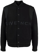 GIVENCHY Black Solid Logo Print Bomber Jacket. BM00R6-4Y82 GIVENCHY Black Solid Logo Print Bomber Jacket. BM00R6-4Y82