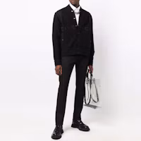 Lookbook GIVENCHY Black Solid Logo Print Bomber Jacket. BM00R6-4Y82