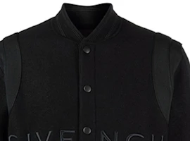 Details for GIVENCHY Black Solid Logo Print Bomber Jacket. BM00R6-4Y82