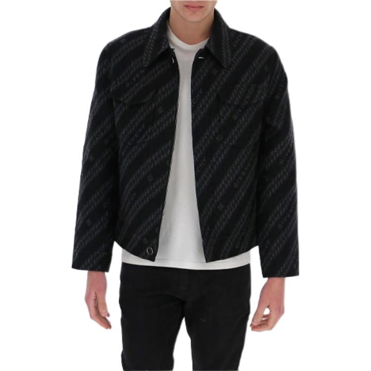 Givenchy Black Striped Jacquard Multi-Pocket Jacket BM00MT1395-002