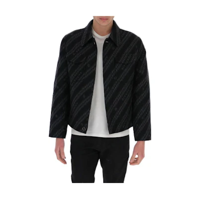 Givenchy Black Striped Jacquard Multi-Pocket Jacket BM00MT1395-002