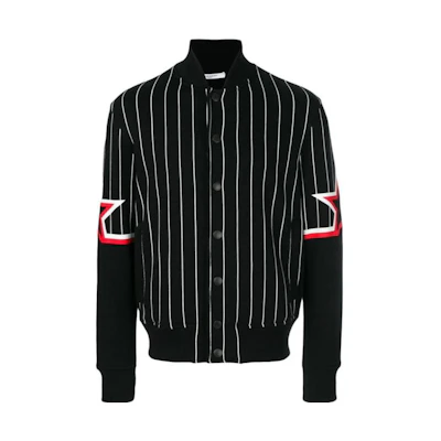 Givenchy Black Striped Star Print Long Sleeve Jacket BM000H3Y07-001
