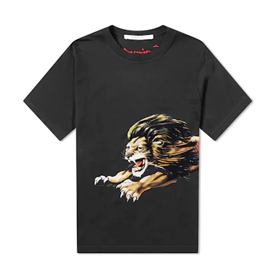 GIVENCHY Black T-Shirt with Lion Print BM70ED3002-001