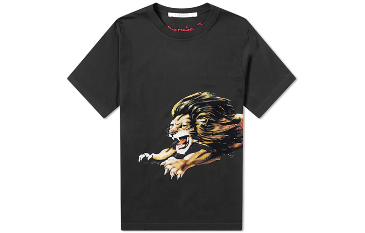 Order Camiseta NEGRA GIVENCHY con Estampado de León BM70ED3002-001