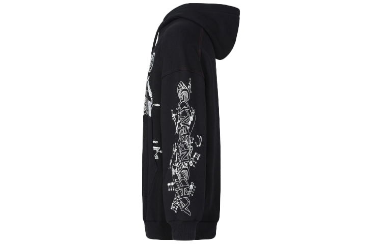 Shop ジバンシィ ブラック テックプリント ロゴ フーディー BMJ09L305B-001