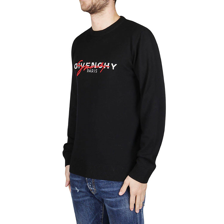 Details for GIVENCHY Sweater Rajut Crewneck Wol Hitam. BM90B1404X-009