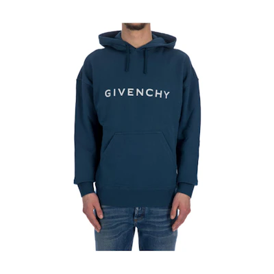 Givenchy Blue Crewneck Sweatshirt with Letter Print BMJ0HC3YAC404
