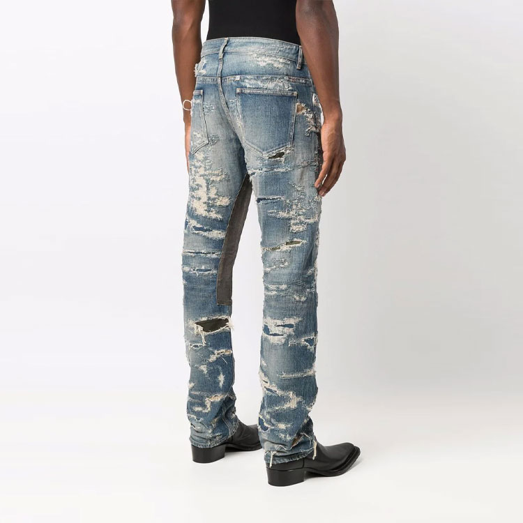 Details for GIVENCHY Jeans Denim Kasual Biru Distressed dengan Ritsleting BM50VH5Y1B-420