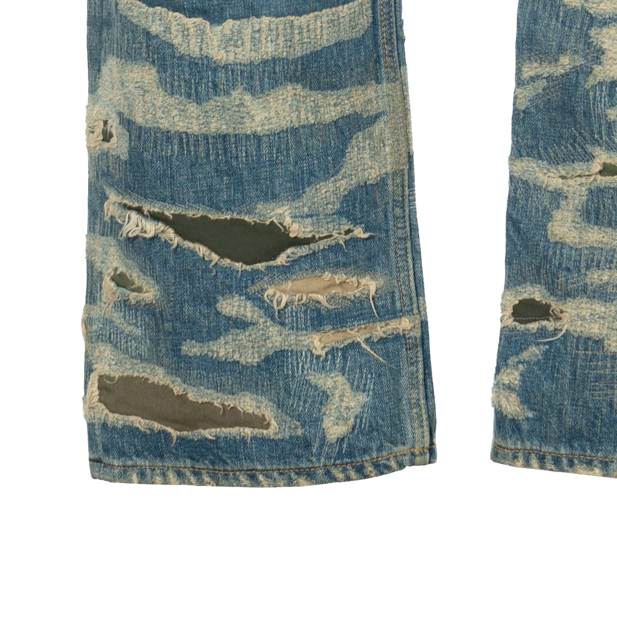 Sizing GIVENCHY Jeans Denim Kasual Biru Distressed dengan Ritsleting BM50VH5Y1B-420