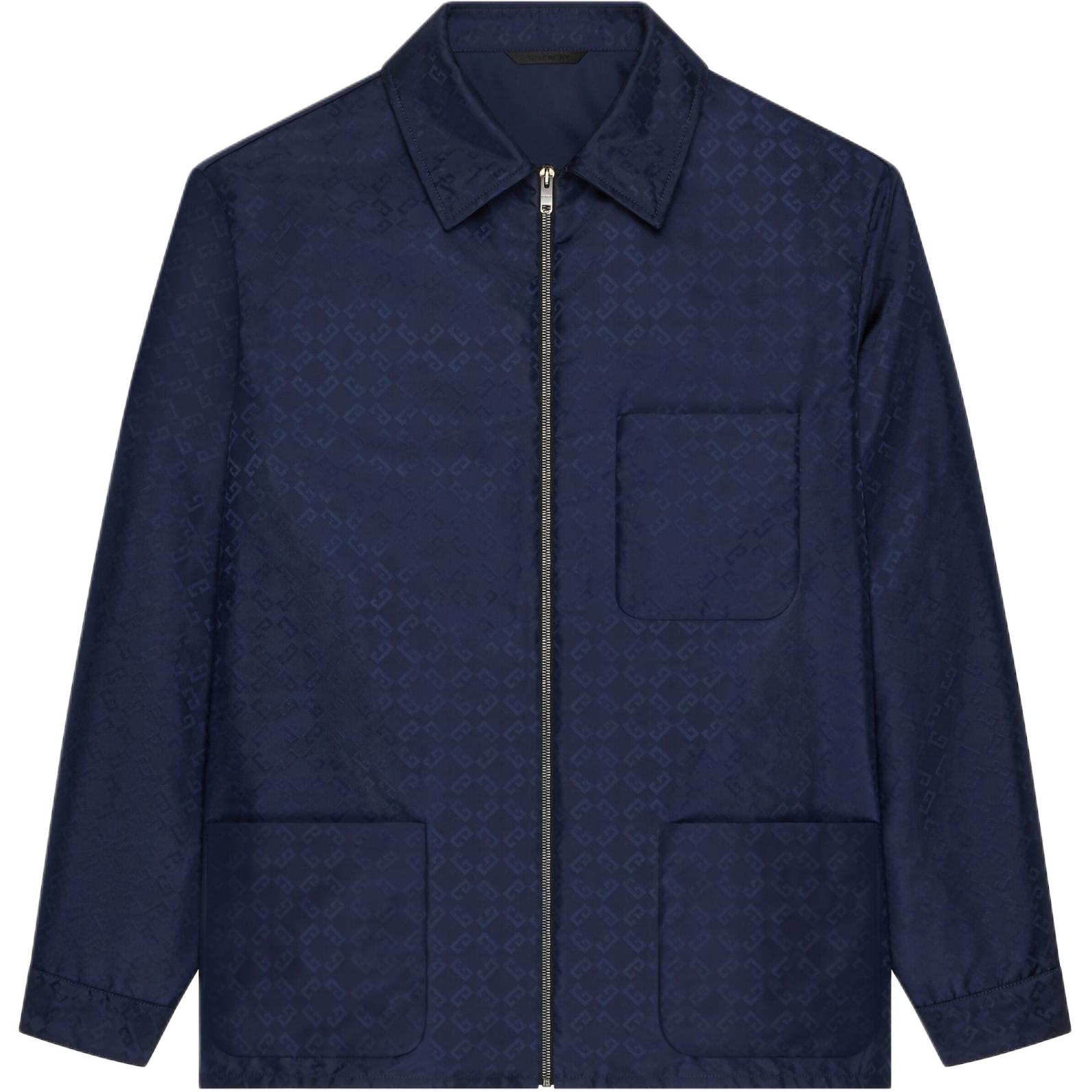 Givenchy Blue Double-Sided Letter Zip-Up Jacket BM30HD15U9-401