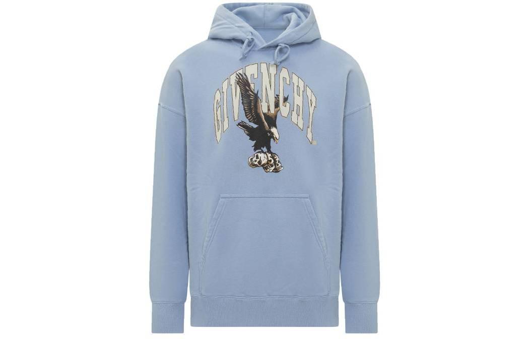 Givenchy Blue Hoodie with Animal Print Design BMJ0HC3YE5452