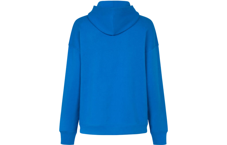 Shop Givenchy Blue Hoodie with Letter Logo Print Long Sleeves BMJ05430AF-426
