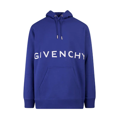 Givenchy Blue Hoodie with Letter Print Design BMJ0GH3Y78-426