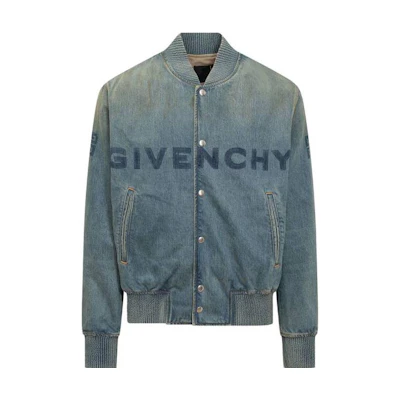 Givenchy Blue Letter Print Single-Breasted Long-Sleeve Jacket BM012B5Y6N-420