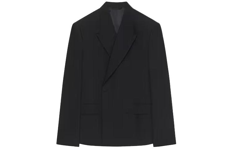 Givenchy Boxy Fit Wool Jacket Black - Loose, Solid Color Long Sleeve Design BM30FM14DL-001