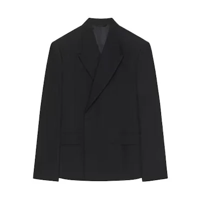 Givenchy Boxy Fit Wool Jacket Black - Loose, Solid Color Long Sleeve Design BM30FM14DL-001